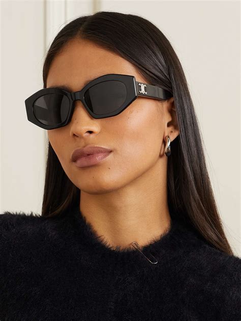 celine cat-eye sunglasses black|54mm cat eye sunglasses.